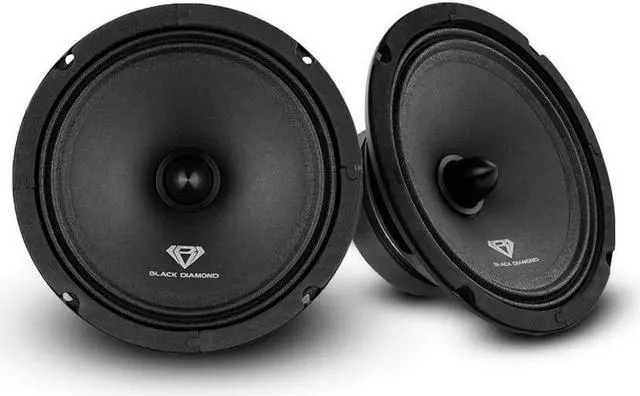 Main image of Black Diamond DIA-CM6.4B 6.5" Mid-Range Loudspeaker with Bullet - 6.5-Inch Midrange, 120 Watts Max, 60 Watts RMS, 4-Ohm, 1" Voice Coil - Replacement Mids for Car or Truck Stereo Sound System (Pair)