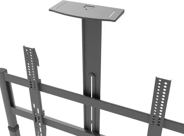 Alt view image 5 of 5 - Kanto MTP100 Heavy Duty Height Adjustable Rolling TV Stand for 55" - 100"+ Screens up to 200 lbs | Tray & Camera Shelf | Black