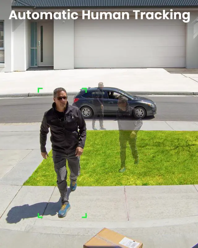 Alt view image 4 of 5 - AOSU Solar Security Camera Wireless Outdoor with Panoramic PTZ, Human Auto Tracking, 2K Night Vision, Light and Sound Alarm, 2-Way Audio, Compatible with Alexa/Google Assistant