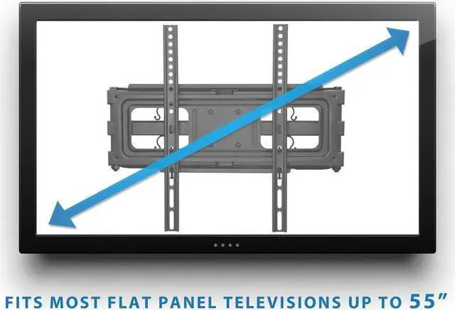 Alt view image 4 of 5 - Mount-It! Full Motion TV Wall Mount | Dual Arm Articulating TV Mount | Low Profile Flat Screen Bracket with Tilt and Swivel | Fits 32-55 Inches TV, VESA Compatible up to 400 x 400mm | 88 Lbs Capacity