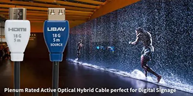 Alt view image 4 of 5 - Liberty Halo Active Optical Hybrid 18G Plenum Commercial Grade in-Wall Rated Series High Speed HDMI Cables 15 Meter (49Ft.)