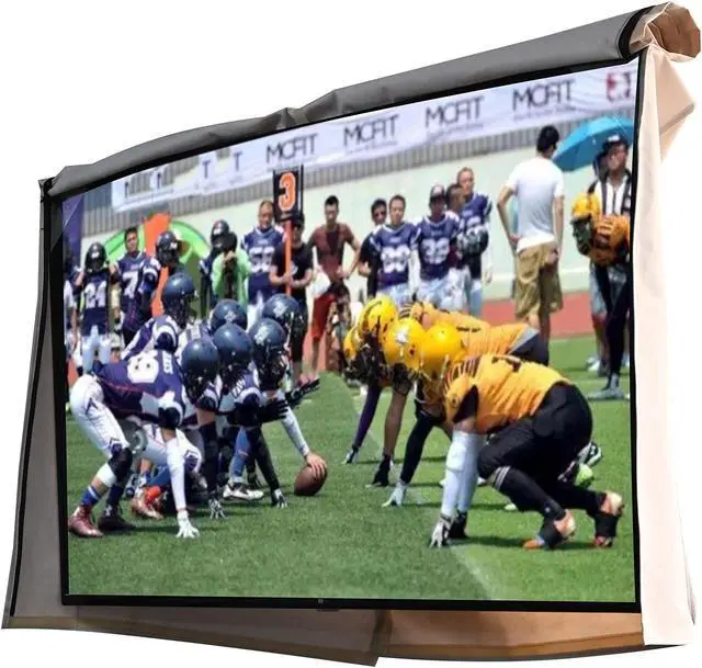 Alt view image 2 of 5 - acoveritt Outdoor 60"-65" TV Set Cover,Scratch Resistant Liner Protect LED Screen Best-Compatible with Standard Mounts and Stands (Beige)