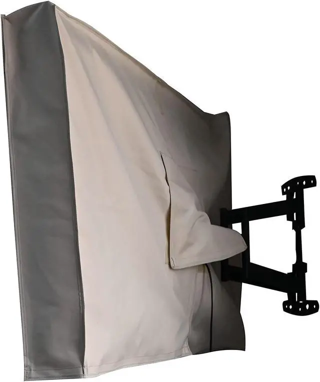 Alt view image 4 of 5 - acoveritt Outdoor 60"-65" TV Set Cover,Scratch Resistant Liner Protect LED Screen Best-Compatible with Standard Mounts and Stands (Beige)