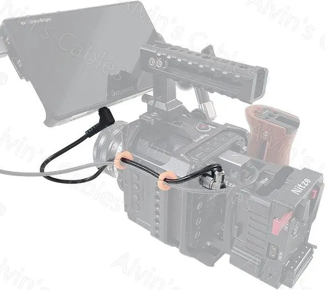 Alt view image 3 of 5 - Alvin's Cables Z CAM S6 Power Output Cable Ninja V DC Jack to 2 Pin Right Angle Upward
