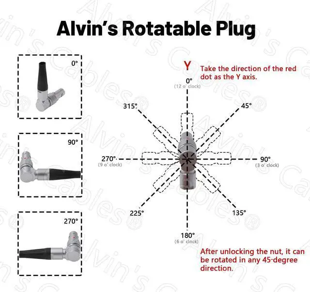 Alt view image 5 of 5 - Alvin's Cables Z CAM S6 Power Output Cable Ninja V DC Jack to 2 Pin Right Angle Upward