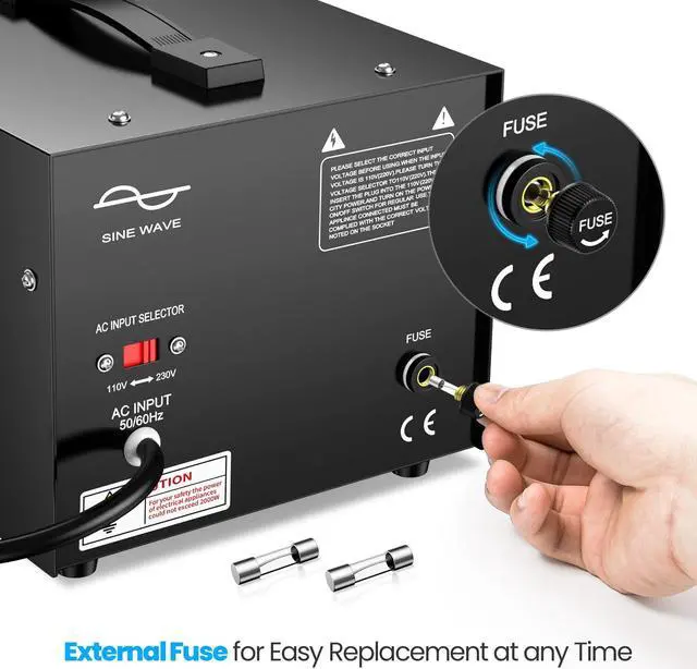 Alt view image 4 of 5 - Anbull 3000 Watt Voltage Converter Transformer - Heavy Duty Step Up/Down AC 110V/120V/220V/240V Power Converter - Circuit Breaker Protection - CE Certified