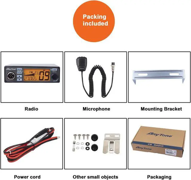 Alt view image 5 of 5 - AnyTone AT-500M II Mobile CB Radio for Truck, with Input Voltage 12/24V,NR function for Noise reduction, CTCSS/DSC code,ECHO Function and WX weather channel
