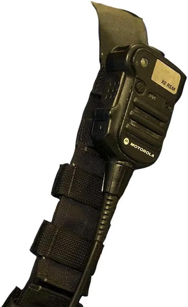 Alt view image 2 of 2 - Atlas 46 Atkins Adjustable Over-The-Sholder Tactical, Police, First Responder, Firefighter Portable Walkie Talkie Two Way Radio Strap Holder - Coyote Brown