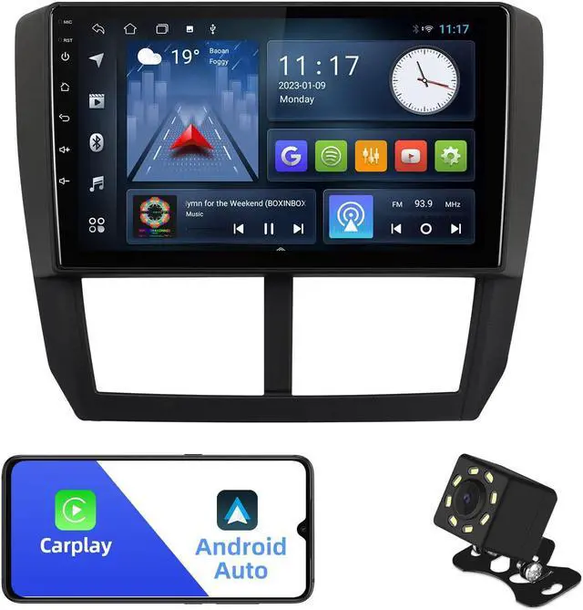 Main image of Android 10 Double Din Car stereo for Subaru Forester 2008-2012 Impreza 2008-2011 with 9 Inch TouchScreen Radio Built-in Wireless Carplay/Android Auto/GPS/Bluetooth/FM/AUX-in/Steering Wheel Control