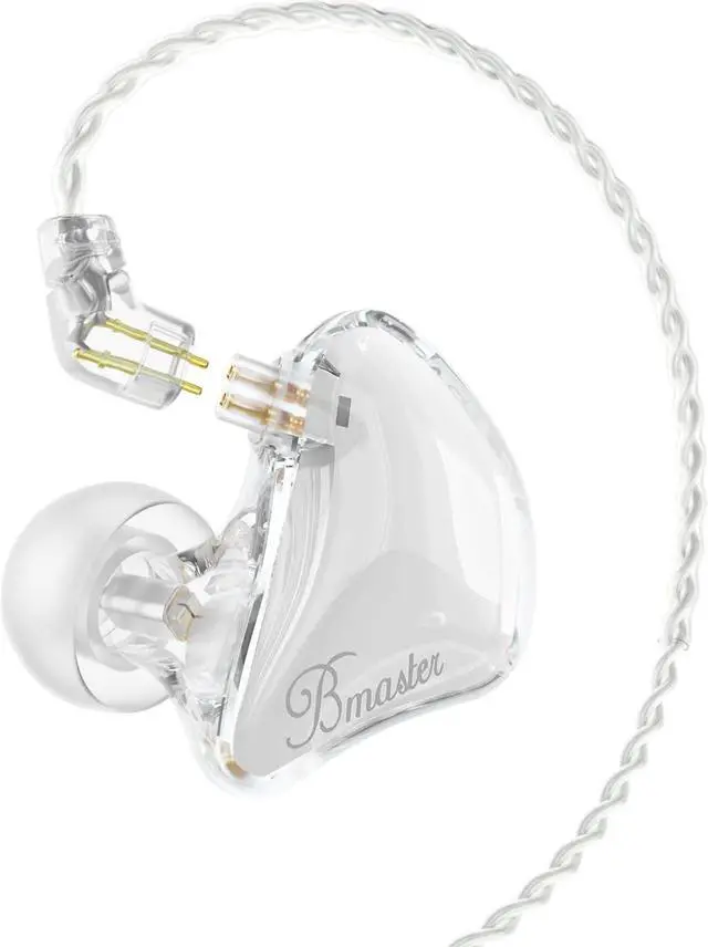 Main image of BASN Bmaster 2-Pin Triple Drivers in Ear Monitor Headphone with Two Detachable Cables Fit in Ear Suitable for Audio Engineer, Musician (White)