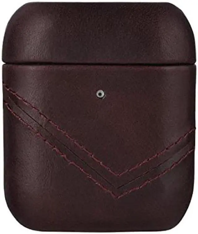Main image of Bullstrap Premium Leather Case Compatible with Apple AirPods 1 & 2, Wireless Charging, Two-Piece Design (Bourbon Brown)