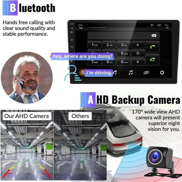 Alt view image 4 of 5 - CAMECHO 2+64G Car Radio Head Unit Android 13 for Hyundai Tucson IX35 2010-2015 Autoradio, 10" Touch Screen Car Stereo with CarPlay Android Auto Bluetooth WiFi HiFi & EQ GPS + AHD Backup Camera