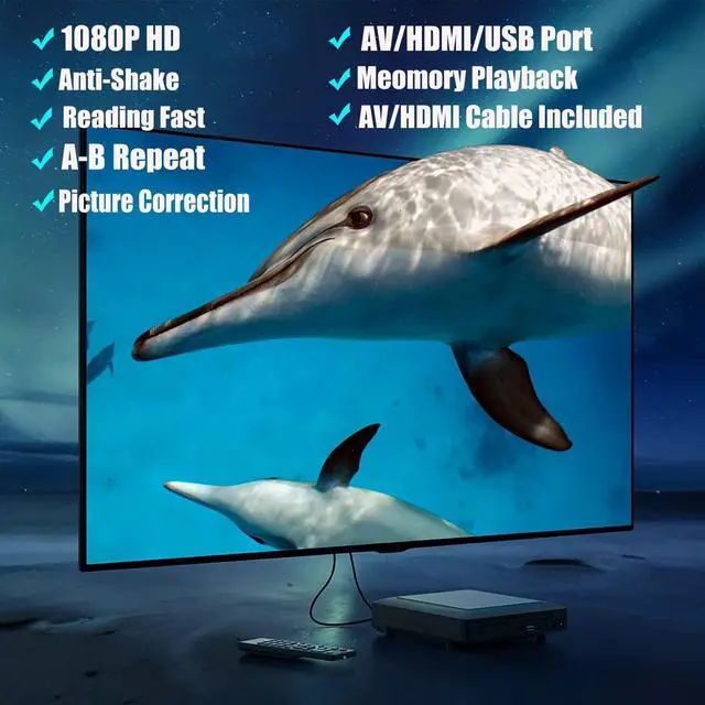 Alt view image 2 of 5 - Ceihoit Mini HD DVD Player, CD Players for Home, DVD Players for TV, HDMI and RCA Cable Included, Up-Convert to HD 1080p, All Region, Breakpoint Memory, Built-in PAL/NTSC, USB 2.0