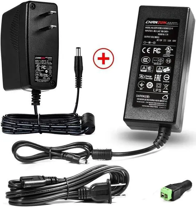 Main image of Chanzon 12V 2A + 12V 5A Power Supply Bundle Led Driver Adapter Charger for DC12V CCTV Camera Strip Light