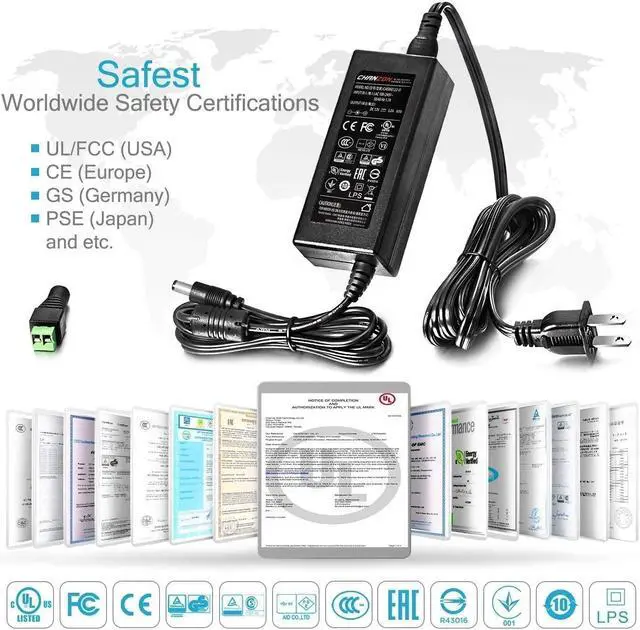 Alt view image 5 of 5 - Chanzon 12V 2A + 12V 5A Power Supply Bundle Led Driver Adapter Charger for DC12V CCTV Camera Strip Light