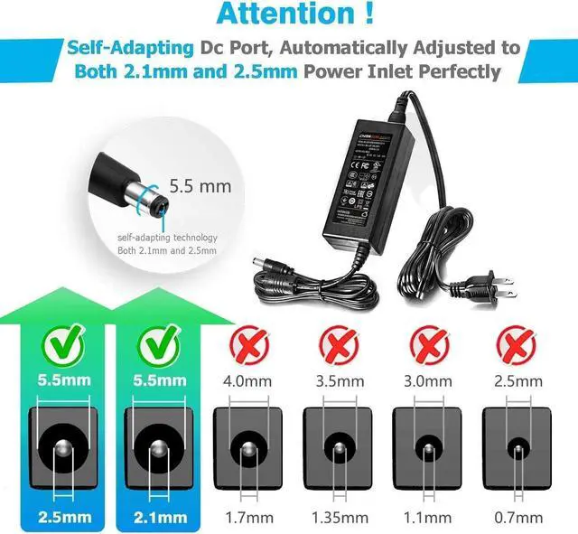 Alt view image 3 of 5 - Chanzon 12V 2A + 12V 5A Power Supply Bundle Led Driver Adapter Charger for DC12V CCTV Camera Strip Light
