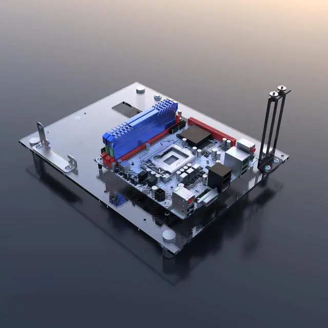 Main image of DIY Gaming Computer Open Case Acrylic Open Chassis Rack Support Motherboards ATX M-ATX ITX PC Test Bench (ITX)
