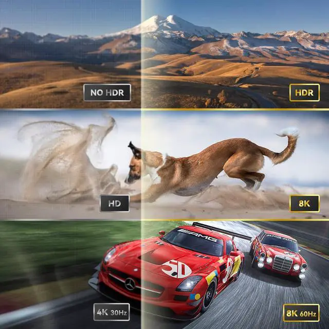 Alt view image 4 of 5 - HDMI Splitter 1 in 4 Out 4k 120hz ,1x4 HDMI Splitter, 8k HDMI 2.1 Splitter 1 in 4 Out , Adaptive EDID hue Light sync, Compatible with Xbox Series X, PS4 Pro, PS5, Blu-ray Player, PS4 Fire Stick HDTV.