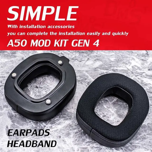 Alt view image 5 of 5 - A50 GEN 4 MOD KIT Cooling Gel Ear Pads for Astro A50 GEN 4 Headset I with Headband/Breathable Mesh by DIMOST - NOT FIT GEN 3