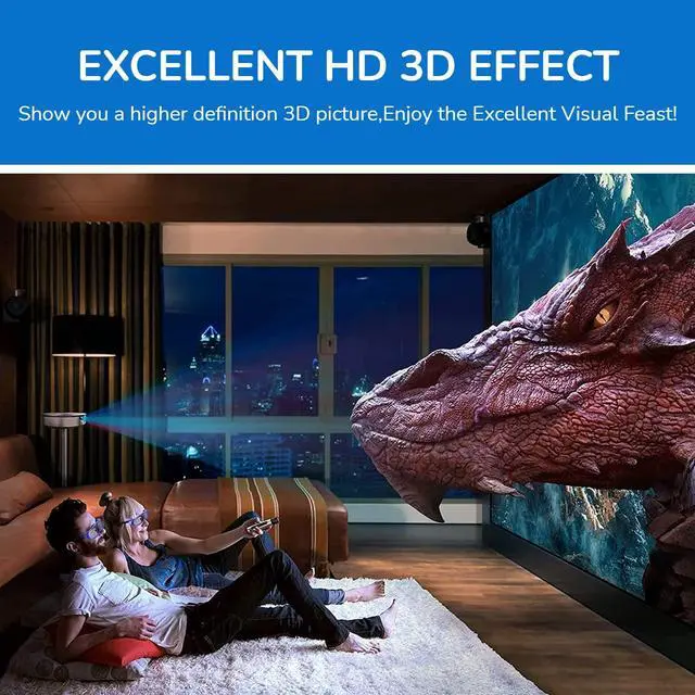 Alt view image 4 of 5 - 2Pcs DLP Link 3D Glasses, 144Hz Rechargeable Active Shutter Glasses for All DLP Link 3D Projectors, Built in 80 mAh Battery, for XGIMI ZX4 H1, for G1 G3 X1, for Acer, for Optoma