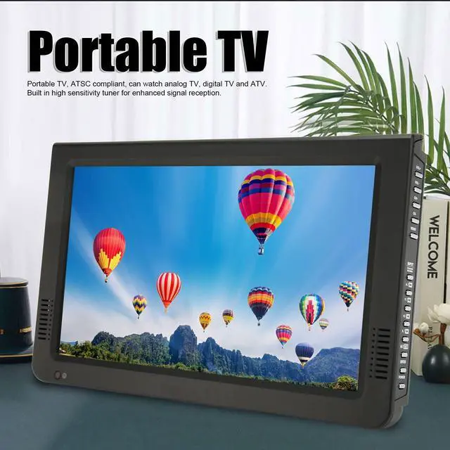 Alt view image 2 of 5 - 10 inch Portable TV with Antenna, 1080P ATSC TFT LED TV Built in Digital Tuner, VGA, USB, Input & Remote Control, Rechargeable Battery Operated Mini TV for Kids Car Travel