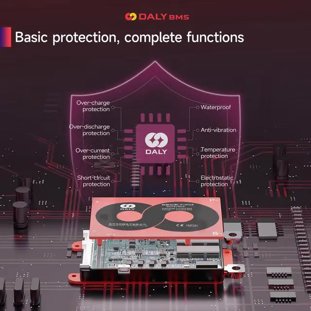 Alt view image 3 of 5 - DALY 3S-24S BMS 15A to 200A Protection Board with Balance Wire and Temperature Sensor for Lithium Battery Pack(Li-ion 13S 48V,40A)