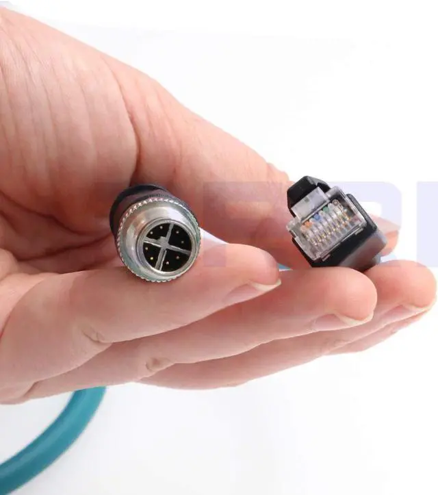 Alt view image 4 of 5 - DRRI M12 X-Coded 8 Pin to RJ45 Gigabit Ethernet Interface Cat 7e Shielded Cable for cognex 262 Cameras | Barcode Scanners(3M)