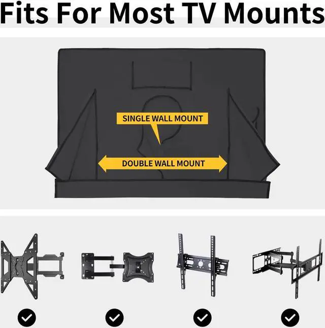Alt view image 5 of 5 - Easy-Going Waterproof Outdoor TV Cover for 50-52 inch TV with Bottom Cover, Thick Fabric, Dustproof and Weatherproof TV Cover with Remote Control Pocket, Dark Gray