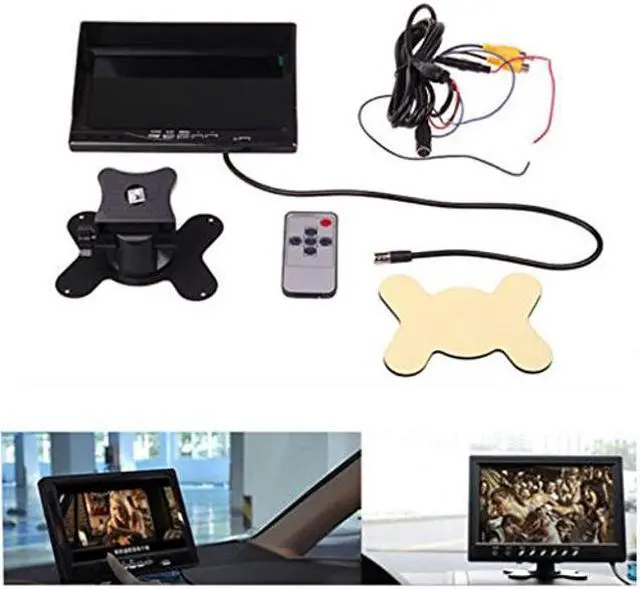 Alt view image 2 of 5 - E-Kylin 7" TFT LCD Car Rearview Monitor, Remote Control, 2 Channels RCA Video Inputs - 12-24V 800 * 480HD Screen w/Sunshade Anti-Glare