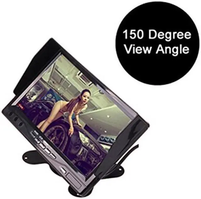 Alt view image 3 of 5 - E-Kylin 7" TFT LCD Car Rearview Monitor, Remote Control, 2 Channels RCA Video Inputs - 12-24V 800 * 480HD Screen w/Sunshade Anti-Glare