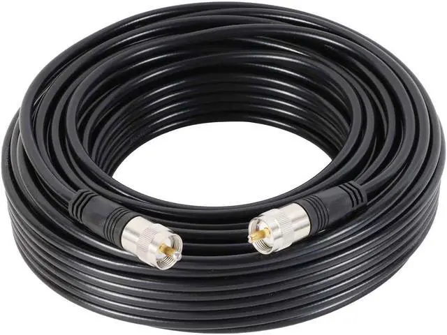 Main image of exgoofit RG8X Coaxial Cable 75FT (23m), CB Coax Cable, UHF PL259 Male to Male Coaxial Cable Connector for HAM Radio, Antenna Analyzer