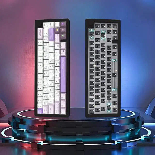 Alt view image 2 of 5 - FKZ GMK67 Keyboard Kit, 65% Mechanical Keyboard Kit-Wireless Bluetooth 5.0/2.4G/Type C Receiver Modes,Hotswap Switch Socket Case Plate PCB 68Key Switch Tester Keyboard Kit (GMK67-Black)