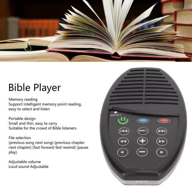 Alt view image 2 of 5 - Audio Bible Player, Portable USB Rechargeable Bible Reader for Seniors Kids and The Blind, Solar Powered, Adjustable HiFi Sound Player with LED light and Ear Buds, 4G Capacity (English KJV, Arabic)