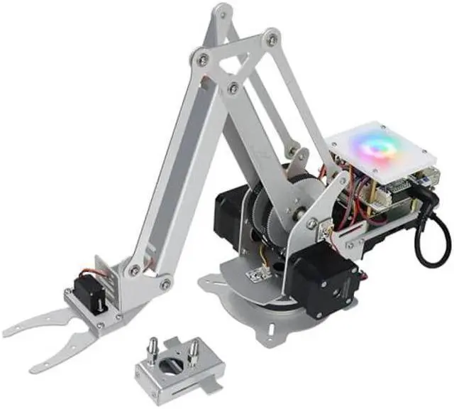 Main image of Freenove Robot Arm Kit for Raspberry Pi 4 B 3 B+ B A+, Stepper Motor, Metal Structure, Clamping Mode, Drawing Mode, Record and Replay (Raspberry Pi NOT Included)