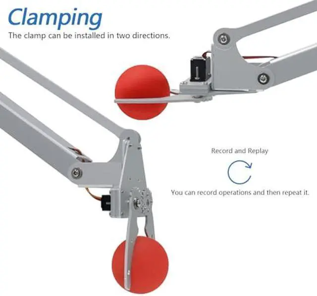 Alt view image 4 of 5 - Freenove Robot Arm Kit for Raspberry Pi 4 B 3 B+ B A+, Stepper Motor, Metal Structure, Clamping Mode, Drawing Mode, Record and Replay (Raspberry Pi NOT Included)