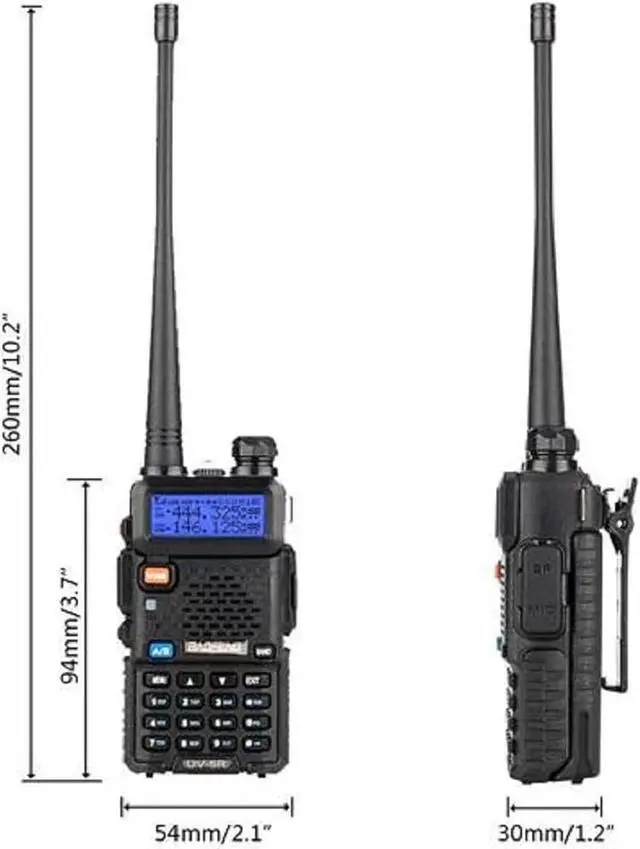 Alt view image 3 of 5 - BAOFENG UV-5R Two Way Radio Handheld Ham Radio Dual Band Walkie Talkie(2PACK, Black)