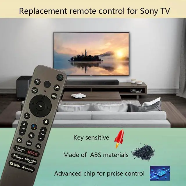 Alt view image 2 of 5 - RMF-TX910U Voice Remote Control Replacement Universal for Sony K-55XR70 K-65XR70 K-75XR70 K-85XR70 K-43S30 K-50S30 K-55S30 K-65S30 Mini LED QLED 4K Ultra HD TV BRAVIA 7 BRAVIA 3 Smart TV