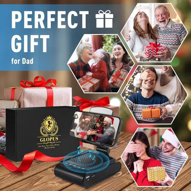 Alt view image 2 of 5 - Birthday Gifts for Men, Dad Gifts for Fathers Day, Cell Phone Stand with Wireless Bluetooth Speaker, Unique Gifts for Him Husband Boyfriend Dad Gifts