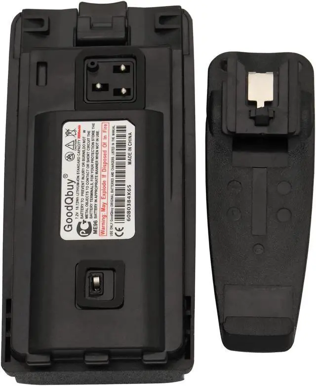 Alt view image 5 of 5 - GoodQbuy 2600mAh 7.2V Replacement Two-Way Radio Battery for Motorola Radios CP110 RDU2020 RDU4100 RDU4160d RDU4160 RDV2080D RDV5100 RLN6305B RLN6308B RLN6351B + Belt Clip