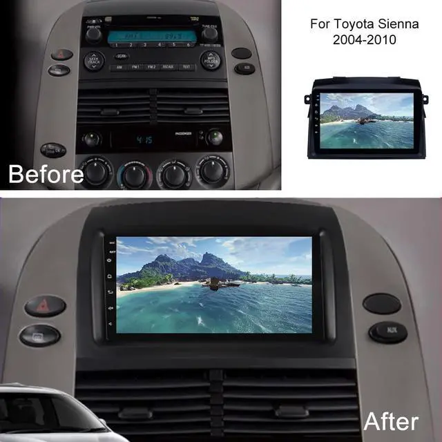 Alt view image 2 of 5 - for Toyota Sienna Radio Upgrade 2004 2005 2006 2007 2008 2009 2010 Car Stereo, Built-in DSP EQ Wireless Carplay Android Auto GPS Navigation 9" IPS Touchscreen Free Backup Camera (4GB RAM+64GB ROM)