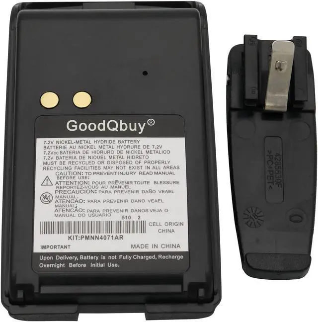 Alt view image 4 of 5 - GoodQbuy 1800mAh 7.2V Ni-MH Replacement Two-Way Radio Battery is Compatible with Motorola Mag One BPR40 A8 PMNN4071 PMNN4071A PMNN4071AR + Belt Clip