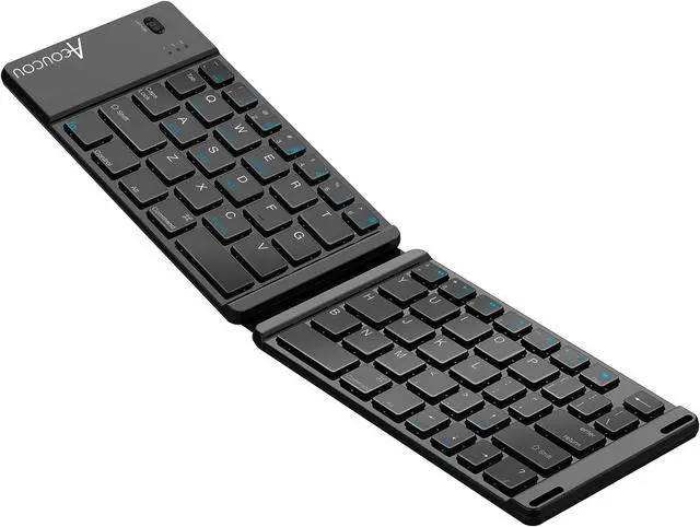 Main image of Acoucou Mini Bluetooth Keyboard Wireless Foldable Keyboard, Rechargeable Bluetooth Keyboard Portable Pocket Size Keyboard, Compatible with MAC/iOS, Windows, Android Smartphones, Tablets, Laptops etc.