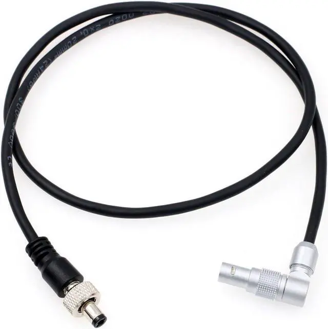 Main image of HangTon 0B 2 Pin to Locking DC Barrel Power Cable for Alexa Camera Atomos Shogun Flame/Inferno, Ninja Inferno, Shogun 7 Monitor Rotated Right Angle 60cm