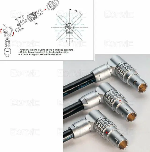 Alt view image 5 of 5 - HangTon 0B 2 Pin to Locking DC Barrel Power Cable for Alexa Camera Atomos Shogun Flame/Inferno, Ninja Inferno, Shogun 7 Monitor Rotated Right Angle 60cm