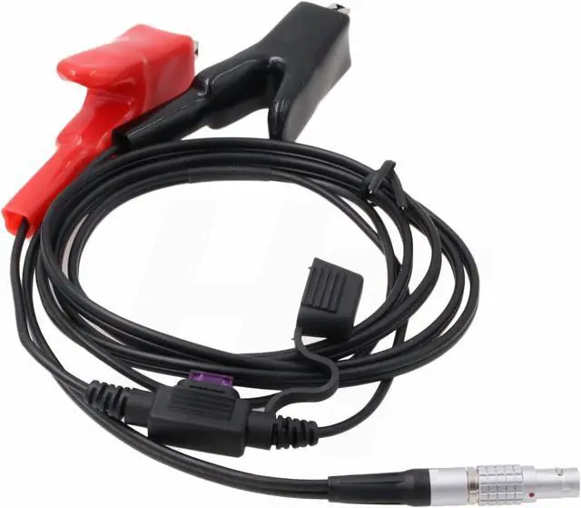 Alt view image 3 of 4 - HangTon External Battery Power Cable for GEOMAX Zenith 60/35 Pro, Hemisphere S631 / S321+ S321 GPS Receiver, 5 Pin to Alligator Clips