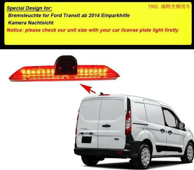 Alt view image 5 of 5 - HDMEU HD Car Third Roof Top Mount Brake Lamp Camera Brake Light Rear View Backup Camera for Transit ab 2014-2015 Ford Transit Tourneo Custom Jumbo Kasten V363 F150 F250 F350 V636 MK8 2012-2020