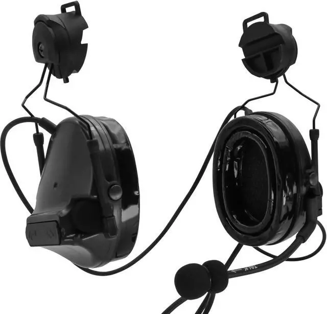 Alt view image 2 of 5 - HEARFALCOM Tactical Comta III Headset Helmet ARC Rail Adapter Bracket Version with U94 PTT Adapter Compatible with Baofeng UV-5R, UV-82 Walkie Talkie for Airsoft Sports(BK)