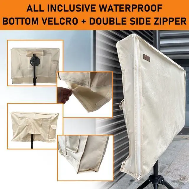 Alt view image 5 of 5 - HOMEYA Outdoor TV Cover 48-50 Inches, 600D Heavy Duty Weatherproof TV Enclosure with Front Flap, Waterproof Zipper+Bottom Cover, for Outside LED LCD Flat Screen TVs-Cover Size 46.5''Lx29.5''Hx4.5 W