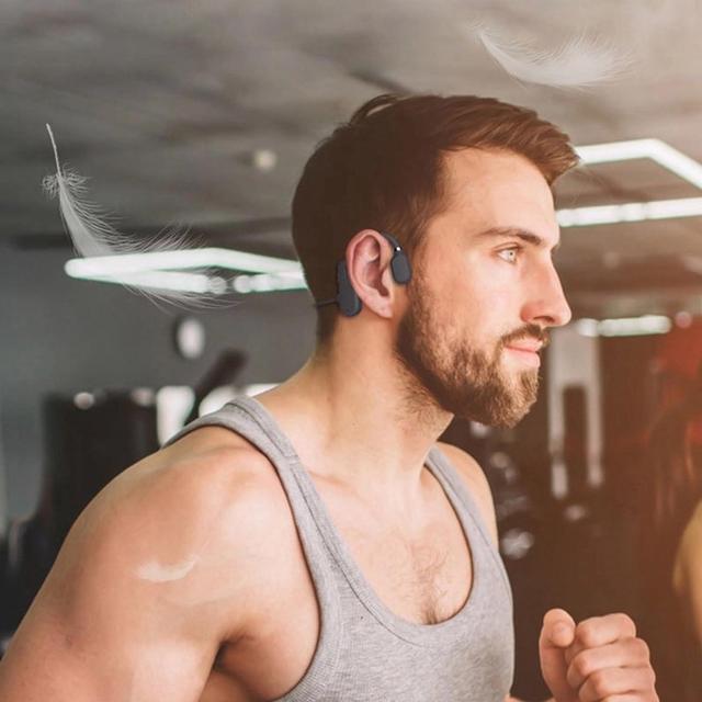 Alt view image 3 of 4 - Inductivv Bone Conduction Headphones, Advanced Bluetooth 5.3 Wireless Heads, Open-Ear Headphones, IP56 Water Resistant, Open-Ear Design, Ergonomic, One-Finger Touch Control, Lightweight