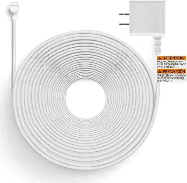 Alt view image 2 of 5 - iMah 10m Extended Power Charging Cord Replacement for Google Nest Cam (Battery) Charge Cable | 10m (32.8ft), White, Pack of 2